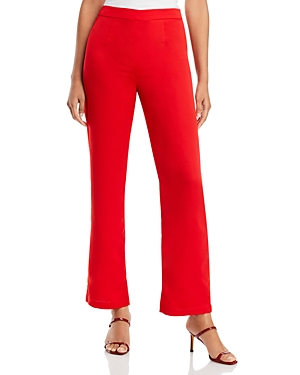 Shop Misook High Rise Wide Leg Pants In Sunset Red