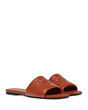 Shop Mcm Women's Laurel Leather Slide Sandals In Coconut Shell Brown