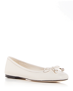 Jimmy Choo Elme Ballerina Leather Flats In Latte