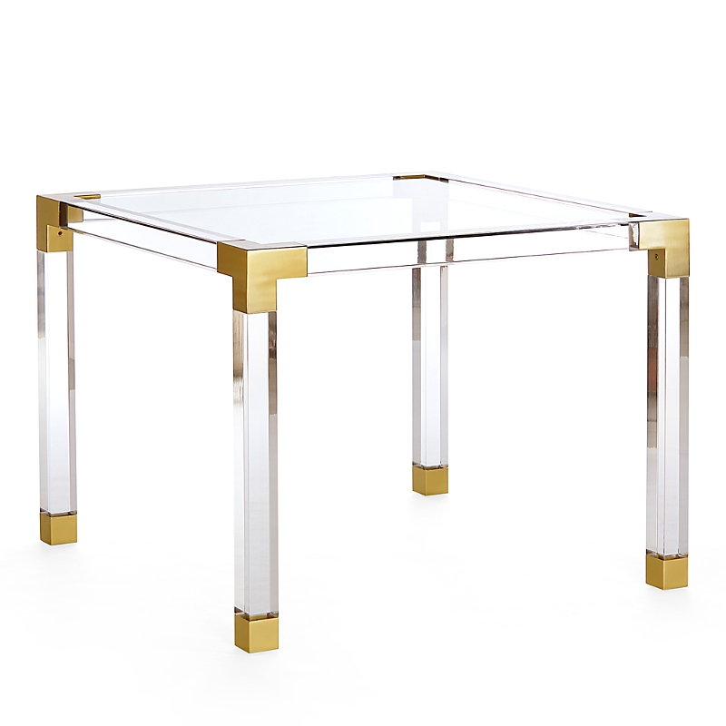 Jonathan Adler Jacques Game Table In Clear/gold