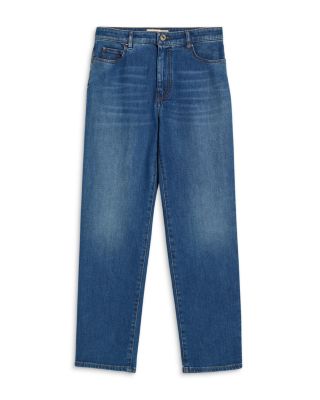 ★Weekend Max Mara★Ortisei コットンデニムストレートジーンズ Weekend Max Mara Ortisei Cotton Denim Straight Jeans In Blue