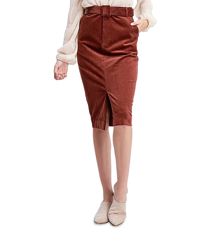 En Saison Belted Corduroy Pencil Skirt Bloomingdale s