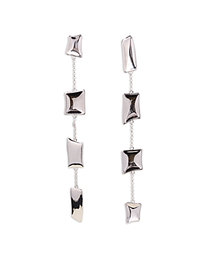 Cult Gaia Malaya Structural Square Linear Drop Earrings in Silver Tone