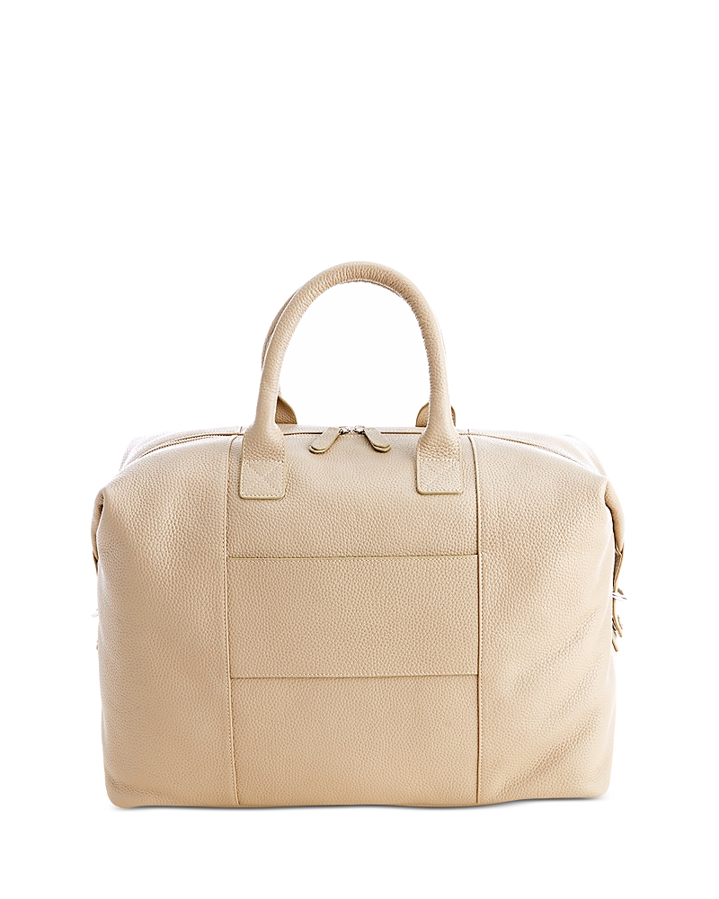 Royce New York Pebble Grain Medium Duffle Bag In Taupe