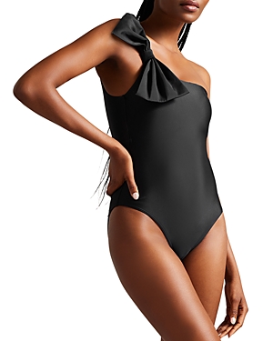 TED BAKER ONE SHOULDER BOW SWIMSUIT