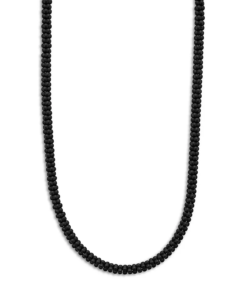 Lagos Men's Sterling Silver Anthem Black Ceramic Caviar Bead Necklace, 20 - Exclusive