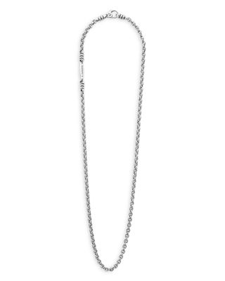 Men's Sterling Silver Anthem Double Link Caviar Chain Necklace, 20" - Exclusive