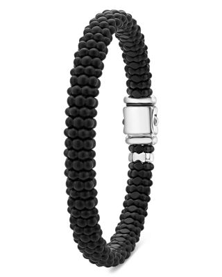 Men's 18K Yellow Gold & Sterling Silver Anthem Black Ceramic Caviar Bead Bracelet - Exclusive