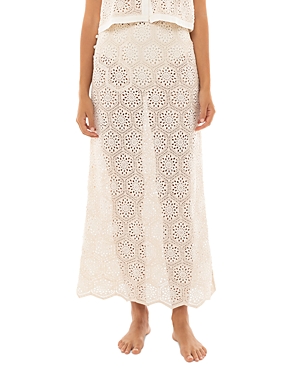 Shop Agua Bendita Tove Seed Crocheted Maxi Skirt Swim Cover-up In Multicolor