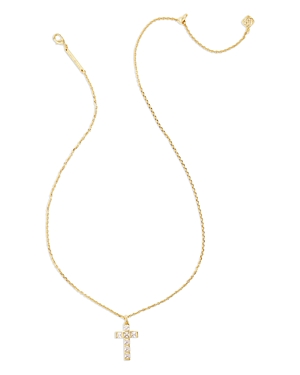 Kendra Scott Gracie Cross Short Pendant Necklace In 14k Gold Plated Or Rhodium Plated, 19