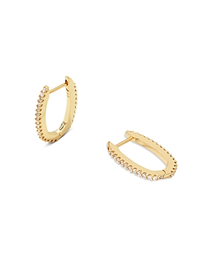 Photos - Earrings KENDRA SCOTT Murphy Pave Huggie Hoop  in 14K Gold Plated Gold E002 