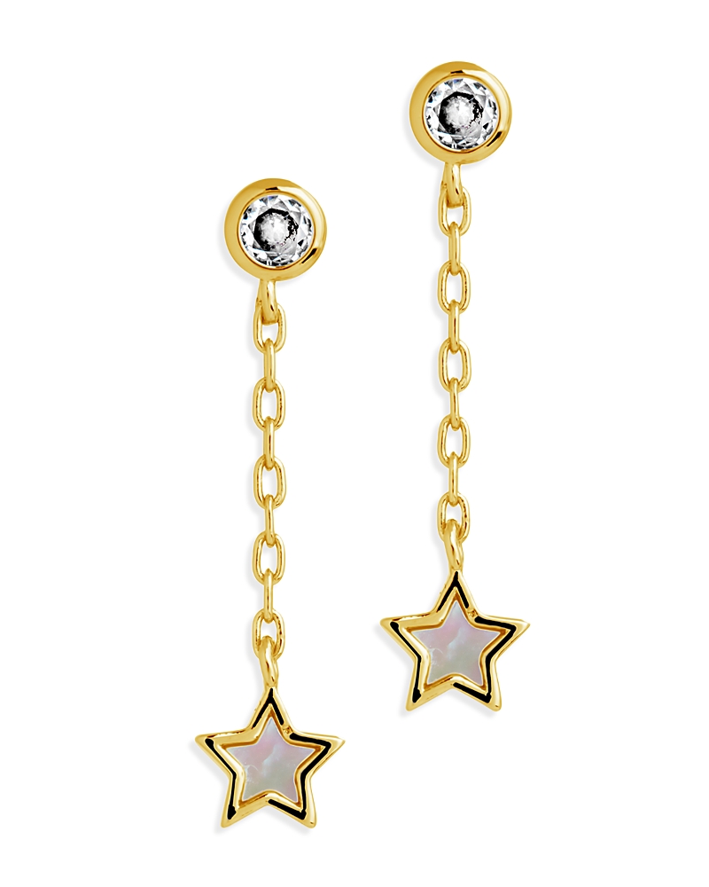 Sterling Forever Deja Drop Studs In Gold