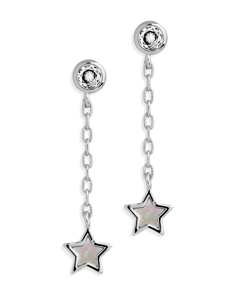 Sterling Forever Deja Drop Studs In Silver