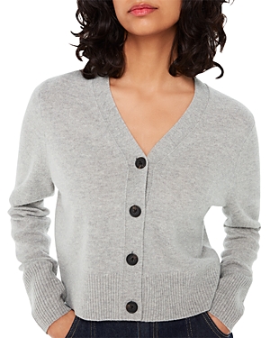 Shop Whistles Wool Cropped Cardigan In Grey