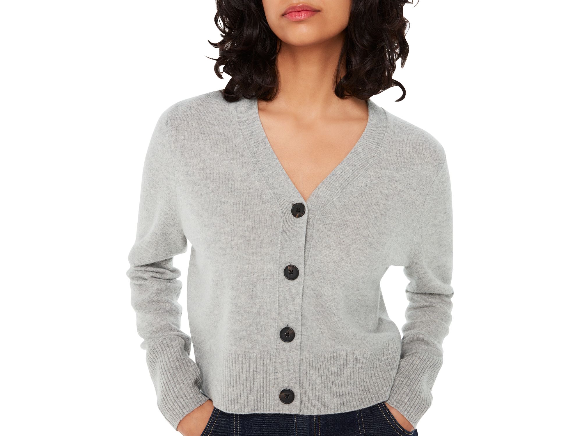 Wool Cropped Cardigan - Image 1