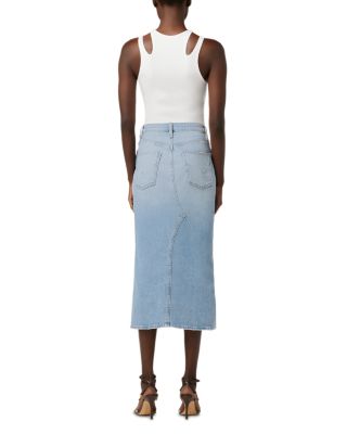 Reconstructed Denim Midi Skirt