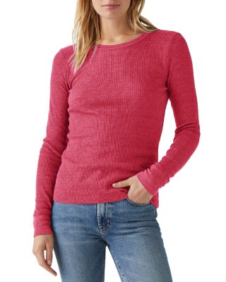 Michael Stars Juliet Long-sleeve Waffle-knit Tee In Voltage