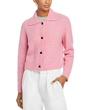 Shop Rails Amber Collared Button Cardigan In Heather Fuschia