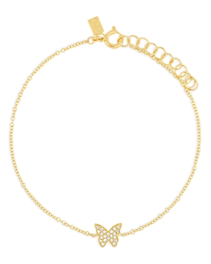 Shop Ef Collection 14k Yellow Gold Diamond Butterfly Bracelet