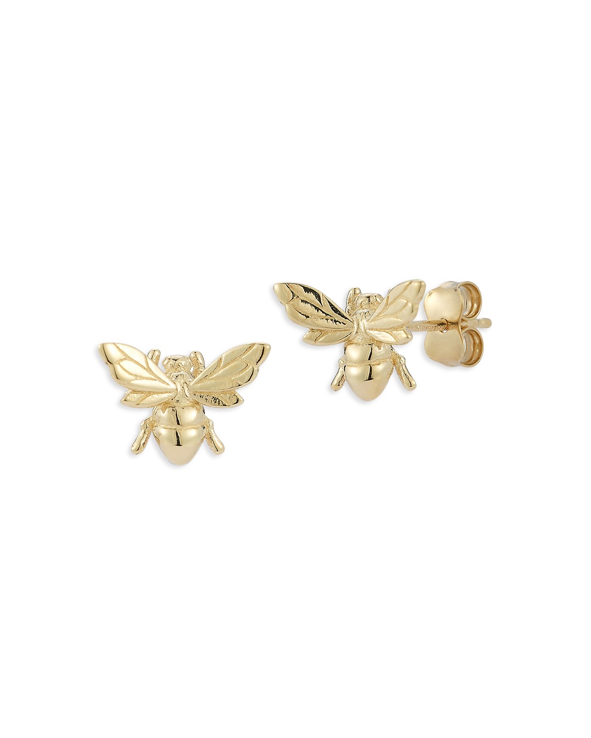 14K Yellow Gold Bee Stud Earrings
