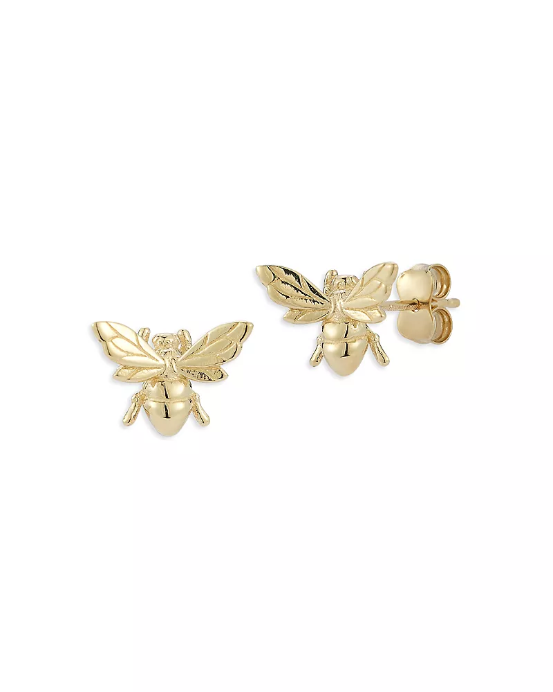 Moon & Meadow 14K Yellow Gold Bee Stud Earrings