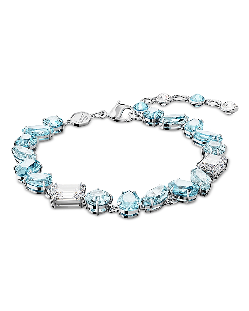 Swarovski Icy Blue Crystal Bracelet With Rhodium-plated Design