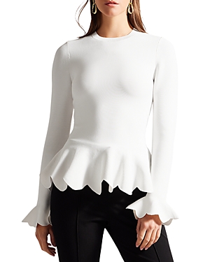 TED BAKER LILLYYY FITTED PEPLUM TOP