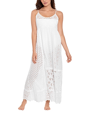 Polo Ralph Lauren Patchwork Eyelet Cover Up Maxi Dress In White