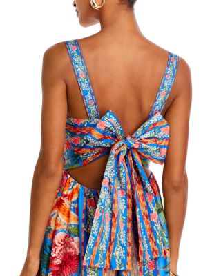 chinese dress ladies Sand Garden Tapestry Back Bow Maxi Dress  FARM Rio