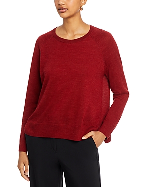 Shop Eileen Fisher Wool Raglan Sleeve Sweater In Red Cedar