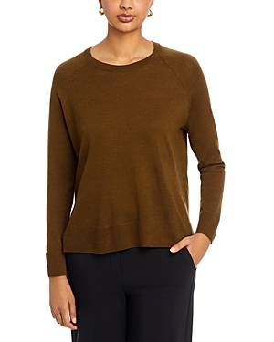 Shop Eileen Fisher Wool Raglan Sleeve Sweater In Serpentine