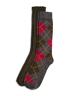 The Men's Store At Bloomingdale's Argyle Cashmere Socks, Pack Of 2 - 100% Exclusive In Olive Green