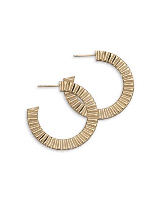 Jennifer Zeuner - Hannah Ridged Medium Hoop Earrings