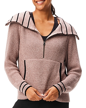 Nic+Zoe Stripe Zip Front Sweater
