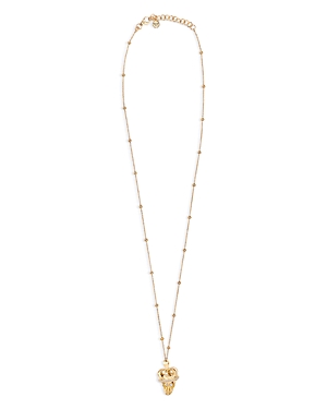 Shop Philipp Plein $kull Crown Ball Chain Necklace, 27 In Gold