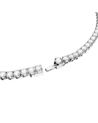 Matrix Tennis Necklace & Stud Earrings Set in Rhodium Plated