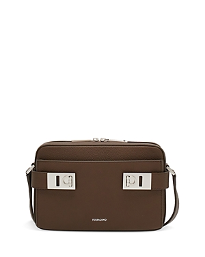 FERRAGAMO MEN'S GANCINI LEATHER CROSSBODY