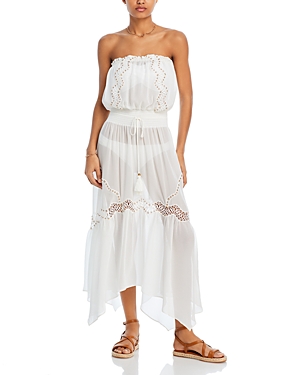 Shop Ramy Brook Mallory Embellished Maxi Dress Swim Cover-up In White