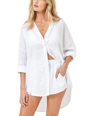 L*Space - Rio Button Front Linen Cover Up Tunic & Rio Linen Cover Up Shorts