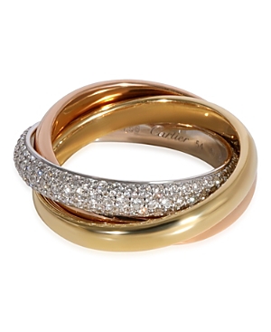 Trinity Diamond Ring in 18K 3-Tone Gold