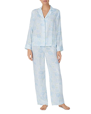 Kate Spade New York Dahlias Printed Long Sleeve Pajama Set In Floral Port