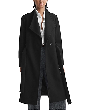 REISS FREJA WOOL BLEND BELTED COAT