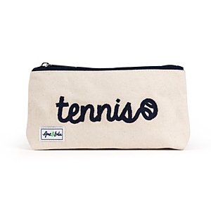 Ame & Lulu Tennis Stitched Brush It Off Cosmetic Case In Natural