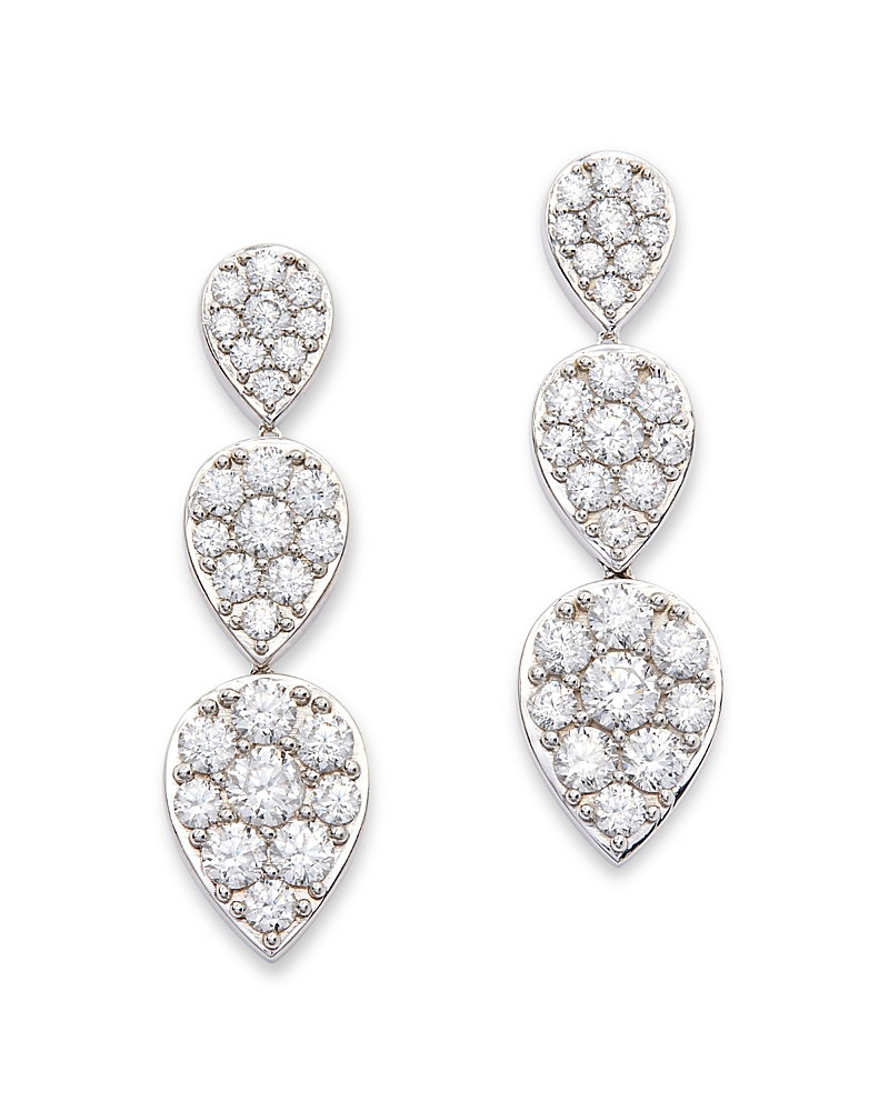 Bloomingdale's Diamond Pear Cluster Drop Earrings In 14k White Gold, 3.65 Ct. T. W. In White