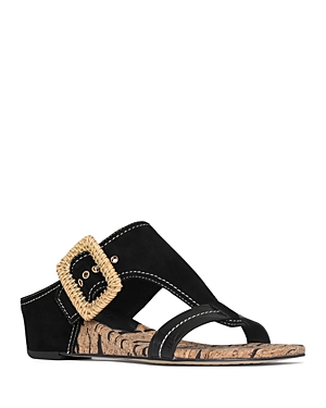 Shop Donald Pliner Women's Slip On Strappy Wedge Sandals In Black