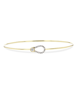 14K Yellow Gold Diamond Keyhole Bracelet