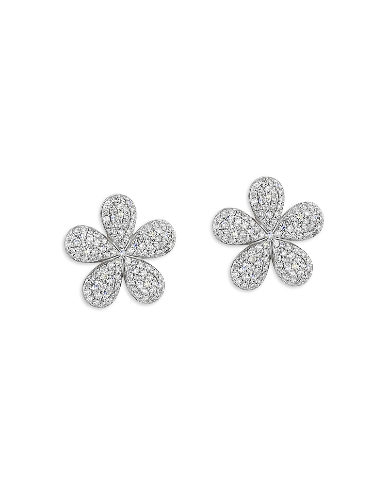 Phillips House 14k Yellow Gold Diamond Forget Me Not Large Pave Stud Earrings In Gold