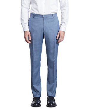 The Kooples Chic Canvas Fitted Trousers In Blue