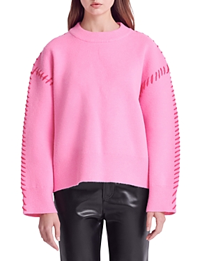 Shop English Factory Relaxed Whipstitch Sweater In Pink/fuschia