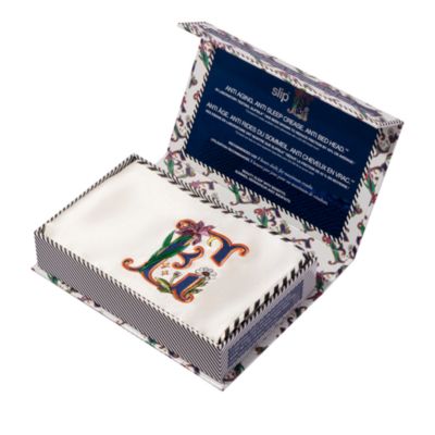 slip Pure Silk Embroidered Initials Pillowcase